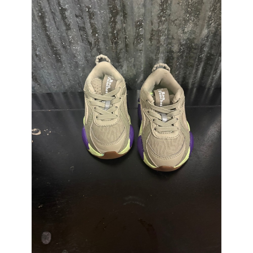 Puma RS-X Running Shoes Toddler Size 4 Green Purple Casual Sneakers